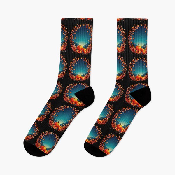 Item preview, Autumn Night with Pumpkins and Leaves designed and sold by artwaves.
