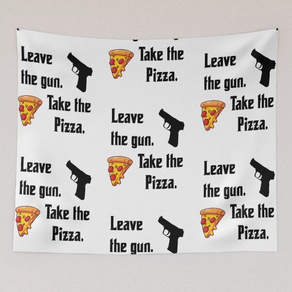 Item preview, Leave the gun, take the pizza, funny godfather parody designed and sold by Merchattack.
