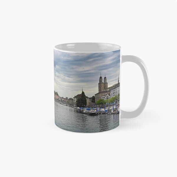 Item preview, Zurich old town view from the river area with the view of Grossmunster,Fraumunster and St.Peter church clock towers.  designed and sold by goceris.