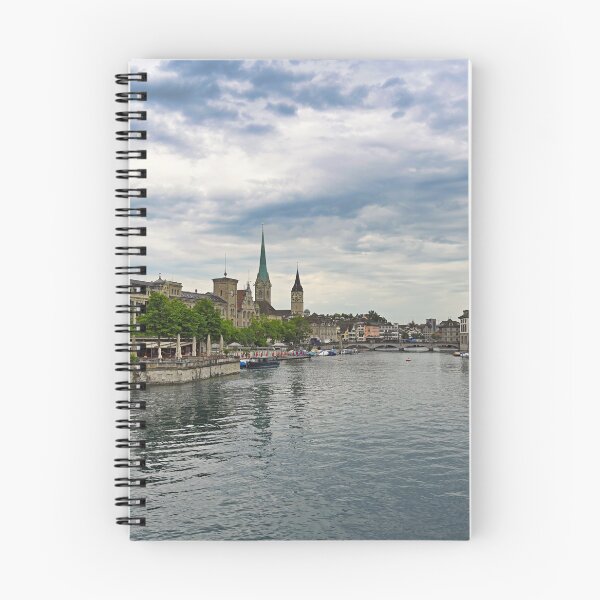 Item preview, Zurich old town view from the river area with the view of Grossmunster,Fraumunster and St.Peter church clock towers.  designed and sold by goceris.