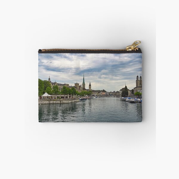 Item preview, Zurich old town view from the river area with the view of Grossmunster,Fraumunster and St.Peter church clock towers.  designed and sold by goceris.