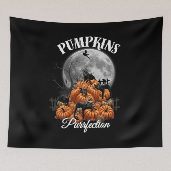 Item preview, Cats in the Pumpkin Patch autumn, Black Cat Witch Pumpkin Spooky Season Halloween designed and sold by Collagedream.