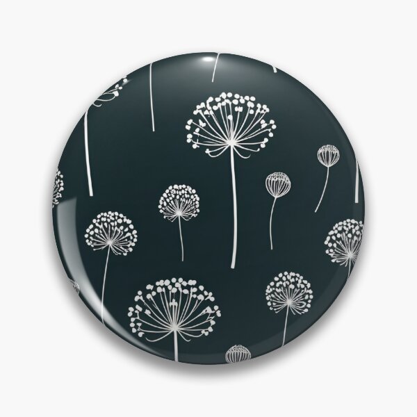 Item preview, Seed pods giant hogweed pattern dark grey white illustration minimal plant gift  designed and sold by cheekylorns.