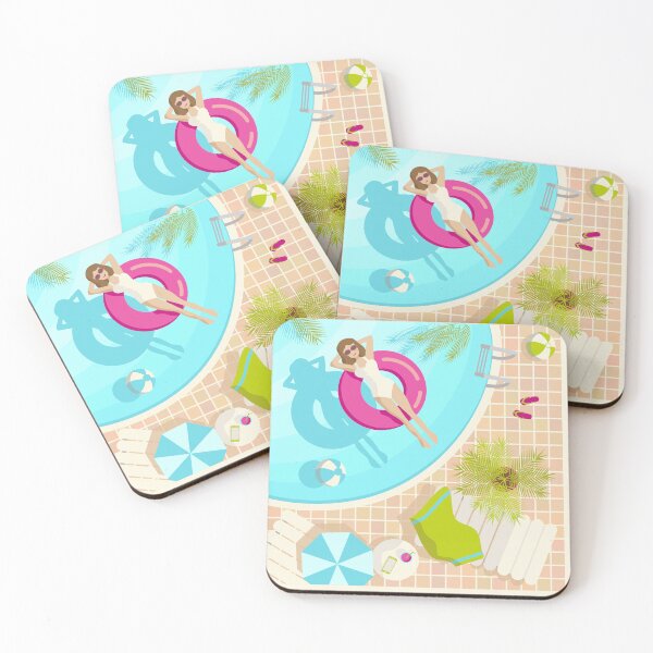 Item preview, Swimming pool pin up girl on tropical summer beach vacation designed and sold by CutieBlue.