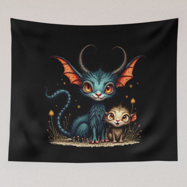 Item preview, Whimsical Gothic Creatures with Big Eyes designed and sold by artwaves.