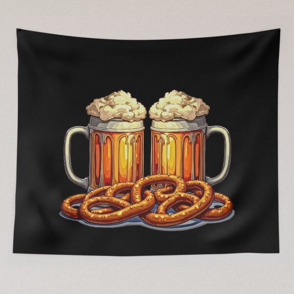Item preview, Oktoberfest beer mugs and pretzels designed and sold by artwaves.