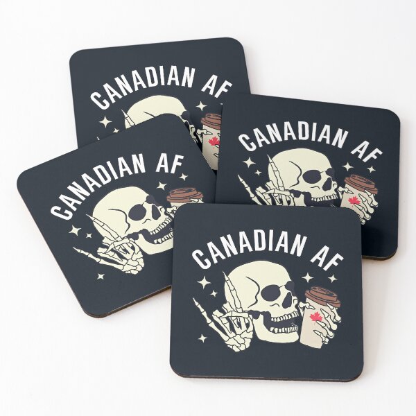 Item preview, Canada Day Skeleton Canadian AF Funny Skeleton Coffee designed and sold by HowToCanadian.