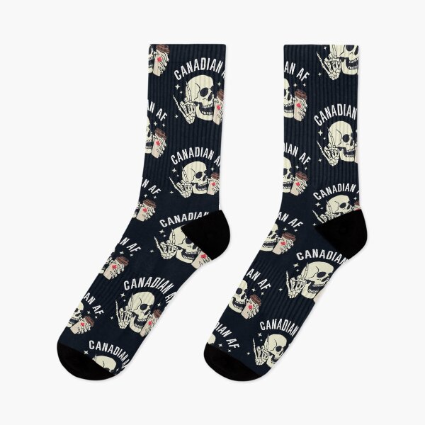 Item preview, Canada Day Skeleton Canadian AF Funny Skeleton Coffee designed and sold by HowToCanadian.