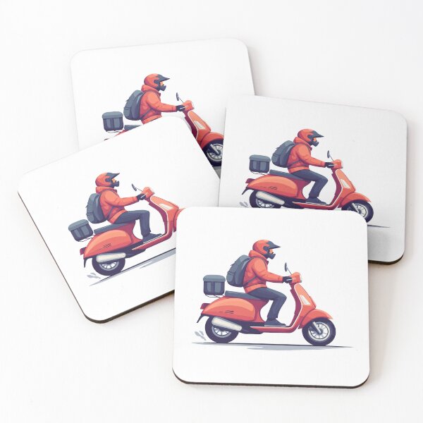 Item preview, Minimalistic Delivery boy on a scooter designed and sold by Sketch-Shack.