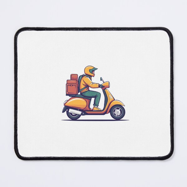 Item preview, Minimalistic Delivery boy on a scooter designed and sold by Sketch-Shack.