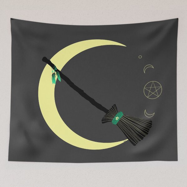 Item preview, Witch's Broom and the Moon designed and sold by OrioArtist.