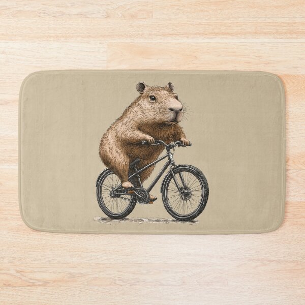 Item preview, Capybara on a bike designed and sold by TeeTemptation.