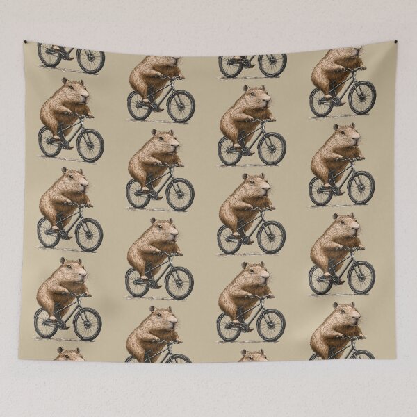 Item preview, Capybara on a bike designed and sold by TeeTemptation.