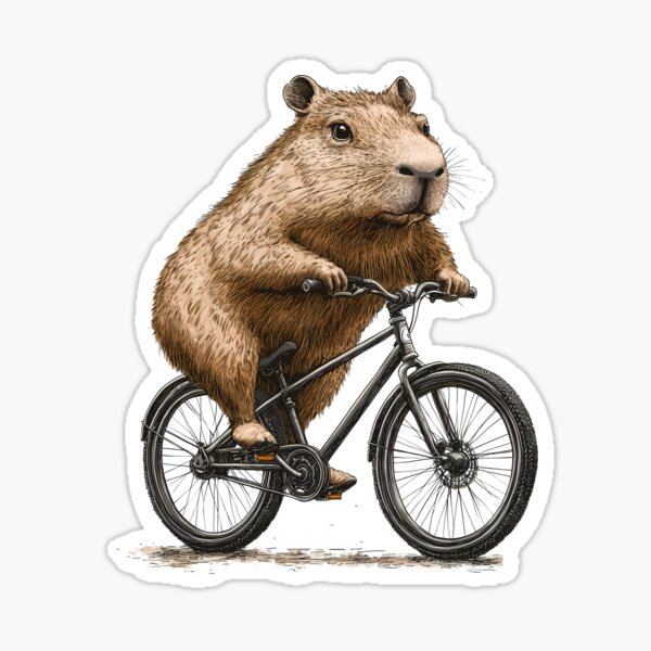 Item preview, Capybara on a bike designed and sold by TeeTemptation.