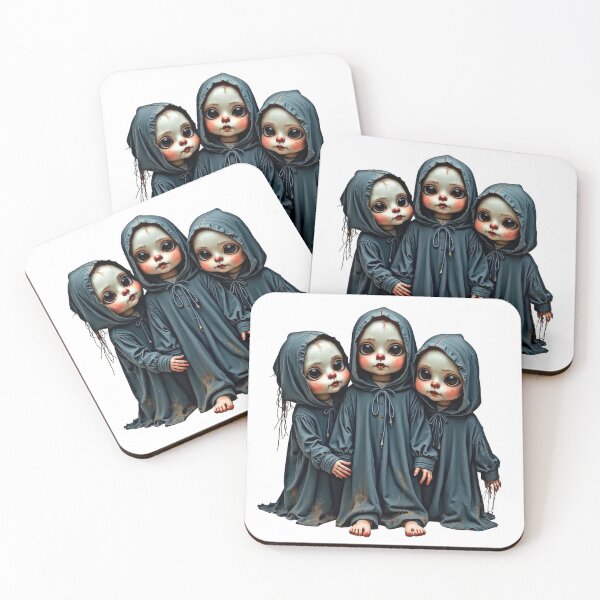 Item preview, Three eerie dolls in tattered clothing designed and sold by artwaves.