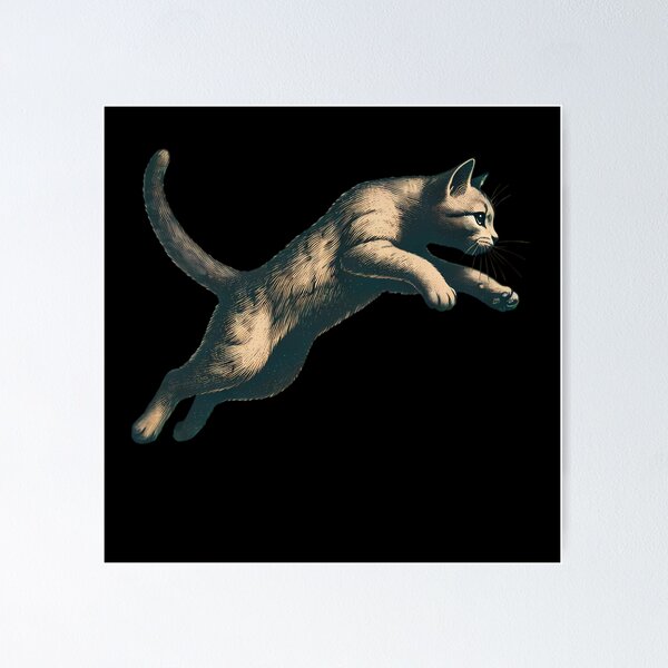 Item preview, Leaping Feline: Grace in Motion. designed and sold by Linework Studio.