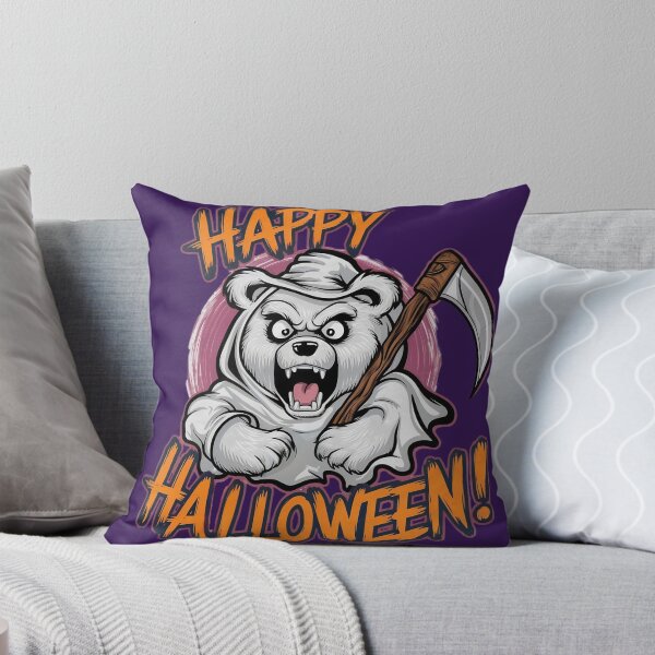 Item preview, Angry Scythe White Ghostly Bear Happy Halloween designed and sold by Sturdust.