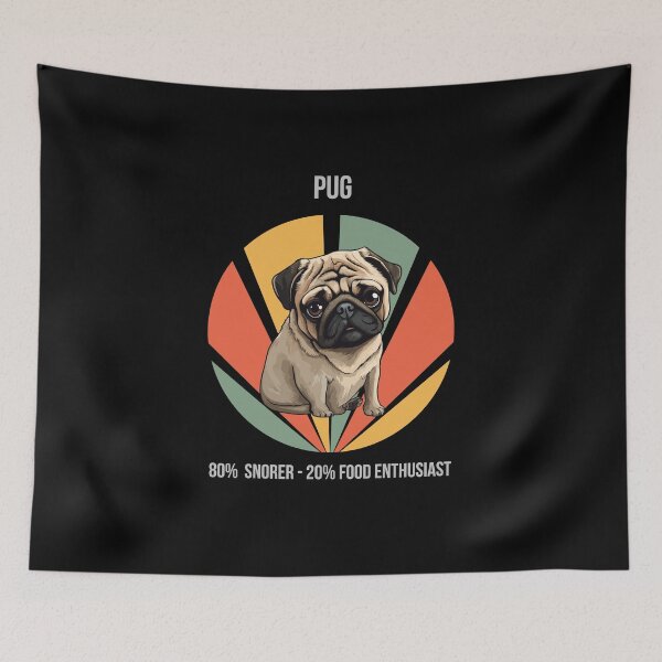 Item preview, 80% Snorer, 20% Food Enthusiast - Pug designed and sold by Numbers-Art.