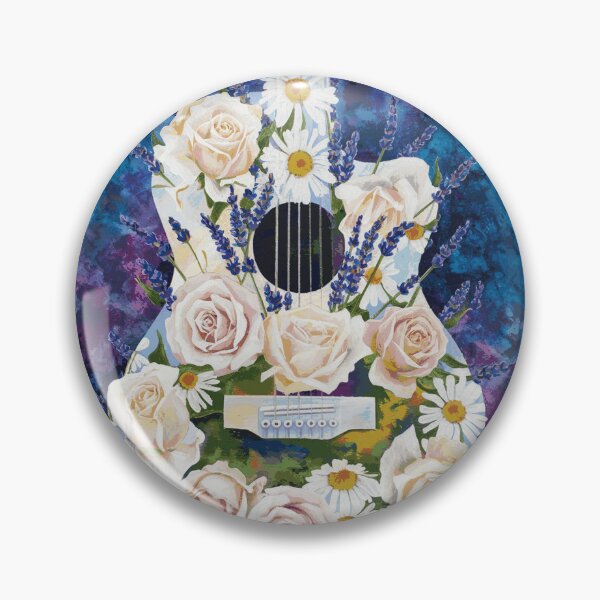 Item preview, Watercolor guitar made of flowers designed and sold by ewajasinska.