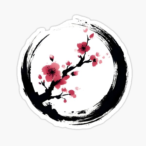 Item preview, Zen Enso circle with cherry blossom japanese designed and sold by goodday Japan.
