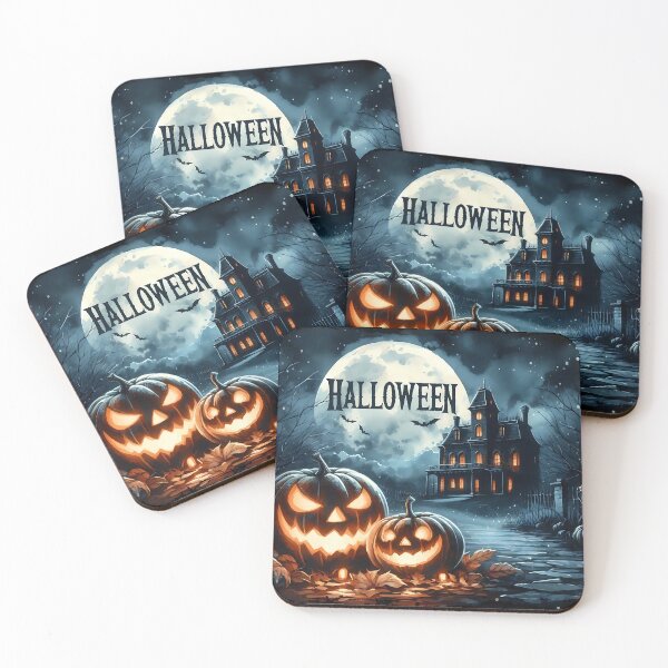 Item preview,  Haunted House & Glowing Pumpkins designed and sold by Miniouka.