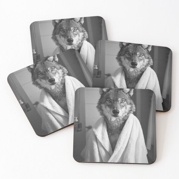 Item preview, Wolf Wearing a Bathrobe, Funny Vintage Animal designed and sold by CheekyAnimalz.