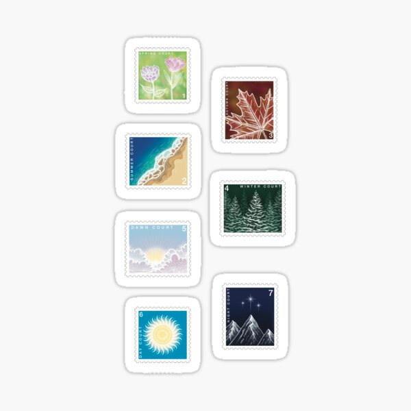 Item preview, ACOTAR Court Stamps Sticker Pack designed and sold by elizabethianart.