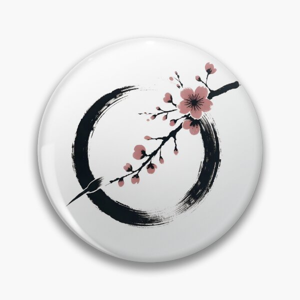 Item preview, Zen Enso circle with cherry blossom japanese designed and sold by goodday Japan.