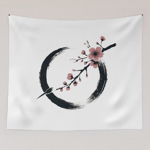 Item preview, Zen Enso circle with cherry blossom japanese designed and sold by goodday Japan.