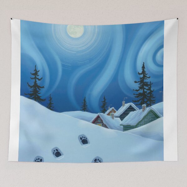 Item preview, Whispering Tracks under Moonlit Northern Lights designed and sold by PanoramaPrints.