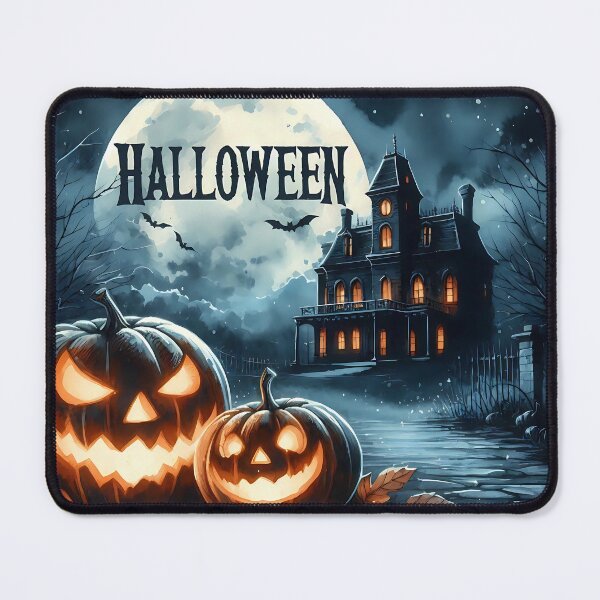 Item preview, Haunted House & Glowing Pumpkins designed and sold by Miniouka.