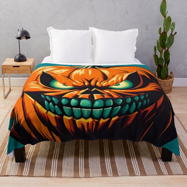 Aperçu de l'œuvre Motif de citrouille maléfique et intrigante pour Halloween créée et vendue par GrizzlyCollective.