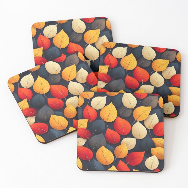 Aperçu de l'œuvre Modèle sans couture d'automne Conception avec des feuilles colorées sur un fond sombre avec un contraste élevé. créée et vendue par HEMRO.
