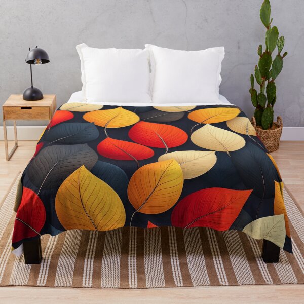 Aperçu de l'œuvre Modèle sans couture d'automne Conception avec des feuilles colorées sur un fond sombre avec un contraste élevé. créée et vendue par HEMRO.