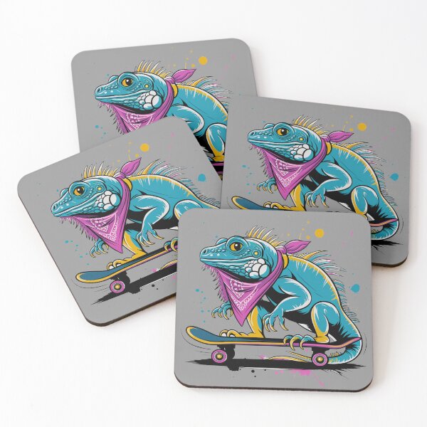 Item preview, Cool Funny Iguana Skateboarding Graffiti Art designed and sold by Nature's Fancy.