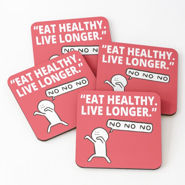 Item preview, Eat Healthy Live Longer No Dark Humor Pins Stickers Magnets Won't Diet Eat Healthy Snarky Sarcastic designed and sold by ChronicillnessT.