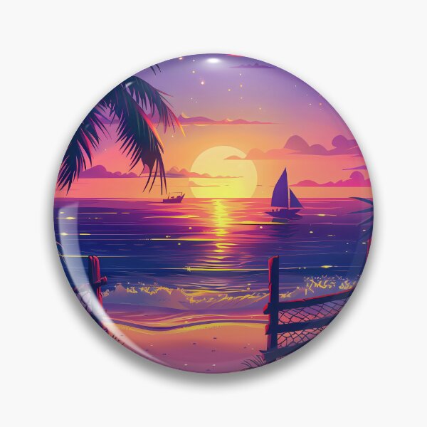 Item preview, Serene Sunset with Palm Tree – BoBo Beach Illustration designed and sold by Oojah's Place.