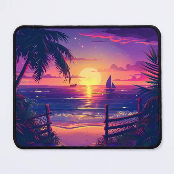 Item preview, Serene Sunset with Palm Tree – BoBo Beach Illustration designed and sold by Oojah's Place.