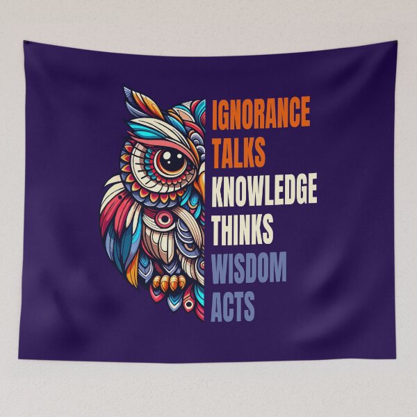 Item preview, Abstract Boho Owl Philosophy Wisdom Knowledge Saying designed and sold by Infinitee8hirts.