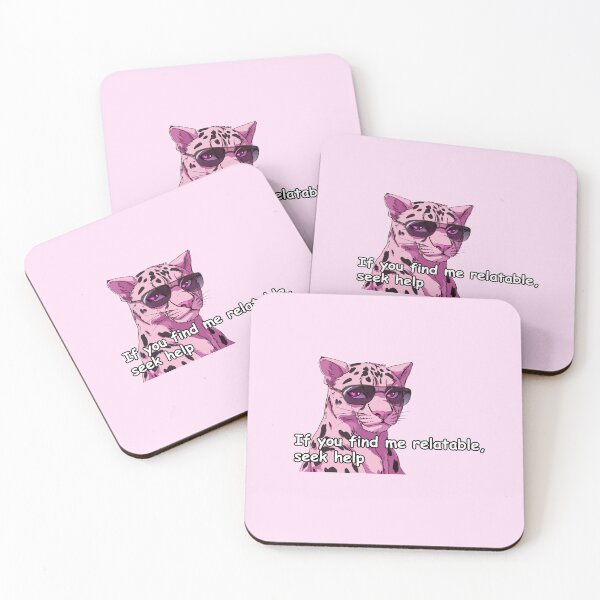 Item preview, Pink jaguar with sunglasses meme quote  designed and sold by pinkuardesign.
