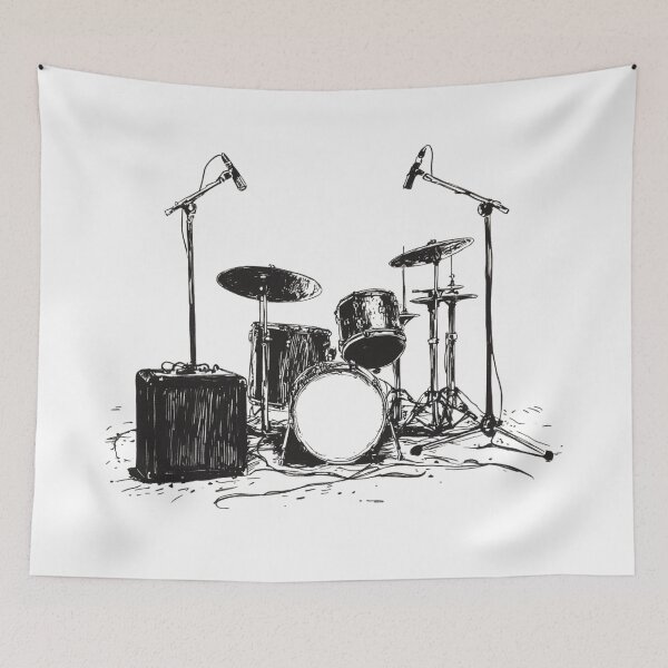 Item preview, Drum Kit Sketch designed and sold by Sketch-Shack.