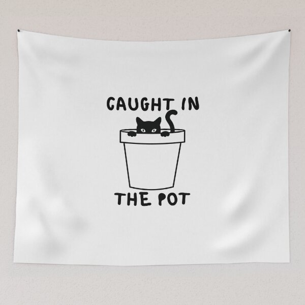 Item preview, Caught in the pot / Black cat hiding inside the pot designed and sold by LostForSpace.