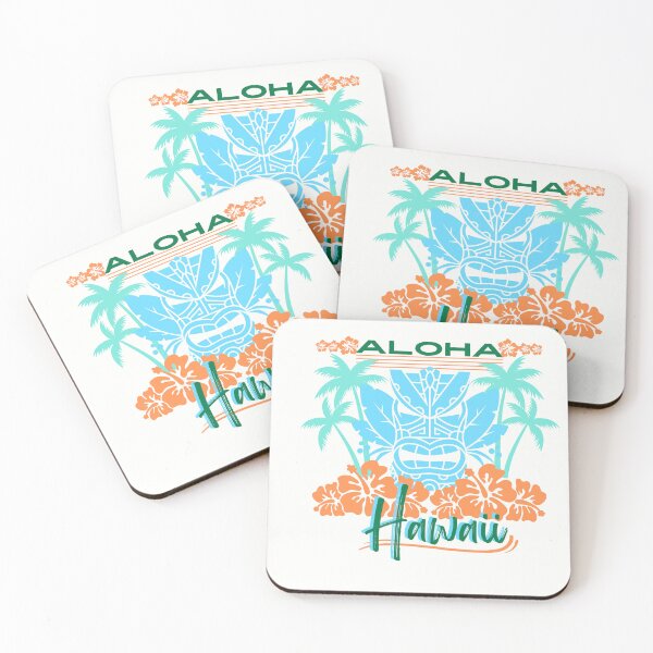 Item preview, Hawaii State Hibiscus Flower Palm Tree Tikki T-shirt Sticker designed and sold by ThinkNature!.