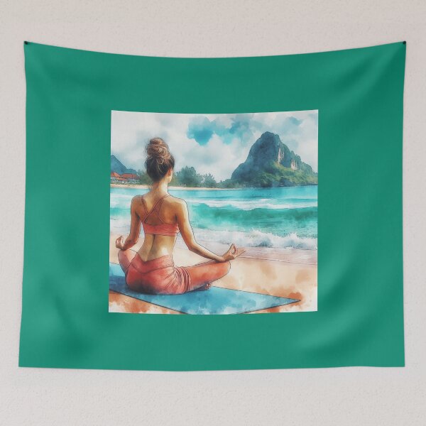 Item preview, Yoga Watercolor Painting designed and sold by Halifaxartguy.