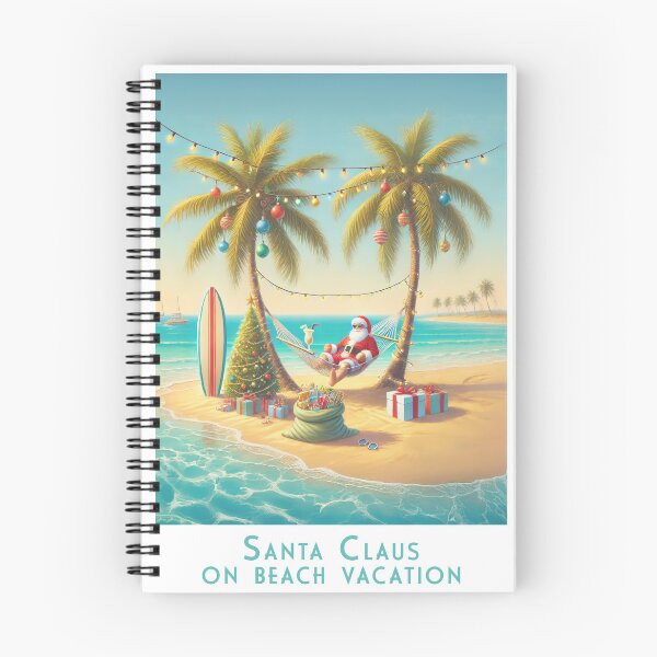 Item preview, Retro Tropical Christmas Travel Poster – Minimalist Santa Claus on Vacation at the Beach designed and sold by pod24.