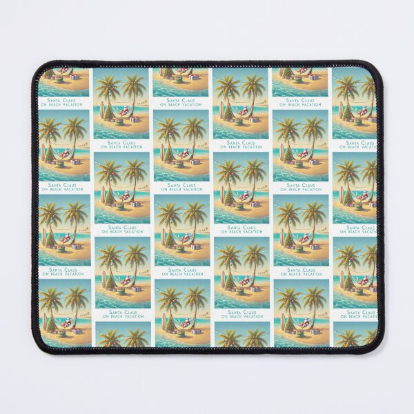 Item preview, Retro Tropical Christmas Travel Poster – Minimalist Santa Claus on Vacation at the Beach designed and sold by pod24.