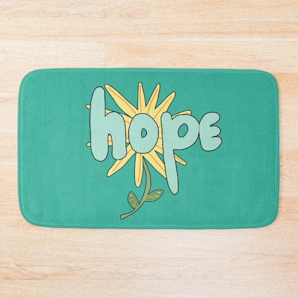 Item preview, hope in bubble letters with a yellow flower designed and sold by RepeatCandy.