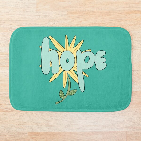Item preview, hope in bubble letters with a yellow flower designed and sold by RepeatCandy.