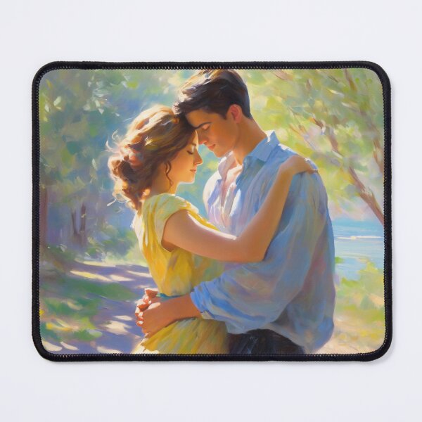 Item preview, Young couple hugging in a park designed and sold by MoodyFrames.