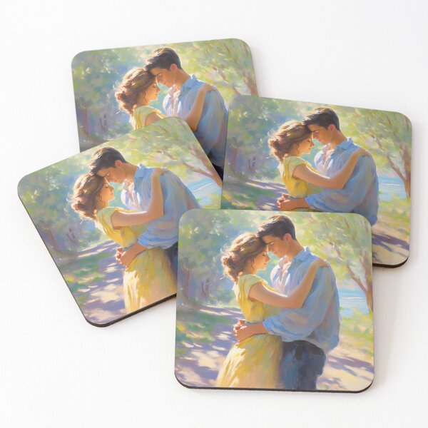 Item preview, Young couple hugging in a park designed and sold by MoodyFrames.